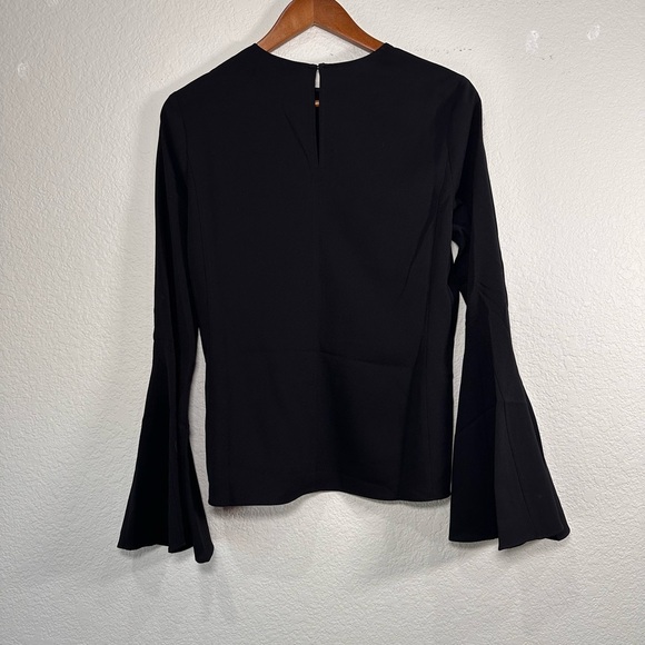 NWOT FRAME Flared-Sleeve Crepe Blouse SP - Picture 3 of 6